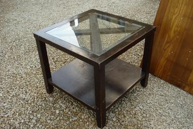 dark wood occasional table glass top hotel newbury berks 