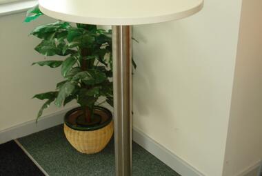 white 600mm diameter modern podium table berks 