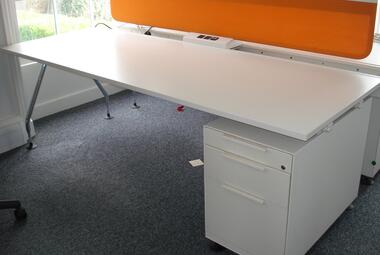 vitra 2200mm white straight desk newbury berkshire