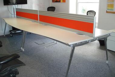 herman miller 2000mm white wave desk two man pod newbury