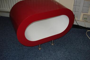 red and white oval coffee table designer office newbury reading berkshire