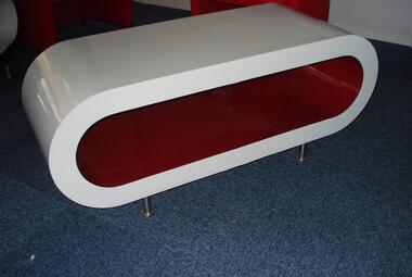 white and red oval coffee table designer contemporary newbury reading berkshire