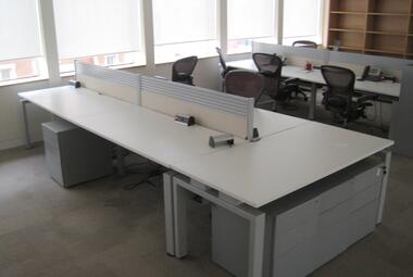 bench desk white silver senator 1.6m  newbury reading berkshire 