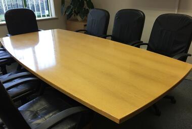 used 2.5m beech veneer boardroom table newbury berkshire