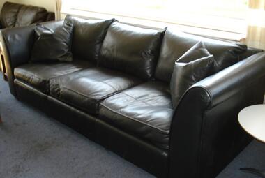 3 seater sofa black leather high grade leather berks surrey hants 