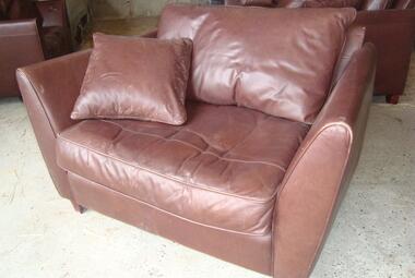 love chair brown leather reading newbury berkshire