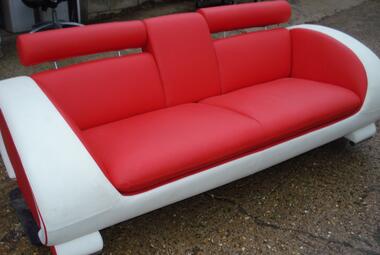 used modern red and white sofa with drinks holder armrest newbury reading berkshire