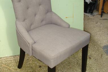 dining lounge chair button back grey dark legs newbury reading berks 