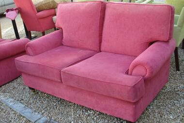 red fabric 2 seater settee hotel reception newbury reading berkshire 