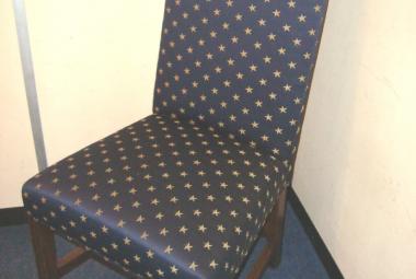 dark blue fabric golden star design dining chair