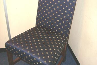 dark blue fabric golden star design dining chair