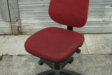 used paragon high back armless swivel chair  Back Rusty Red