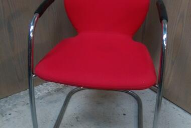 boss design visitor chair red fabric 