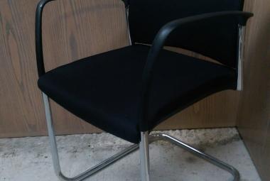 boss design sleigh base meeting chair with arms black