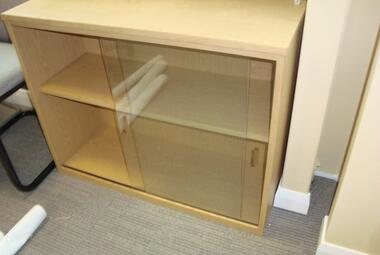 oak veneer solid bookcase glass doors newbury berkshire