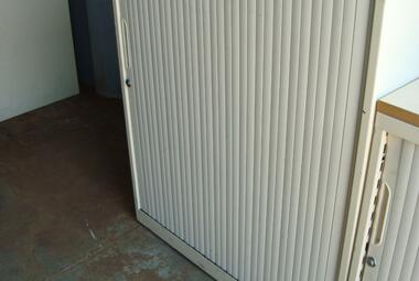 cream metal tambour cupboard newbury berkshire 