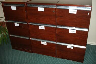 rosewood veneer 3 drawer filer 