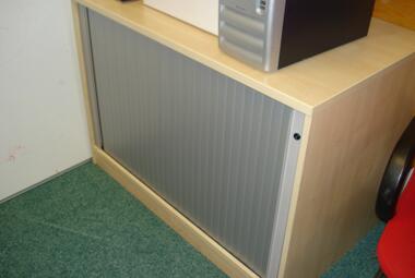 used side opening roll front cupboard with 1 shelf maple newbury berks