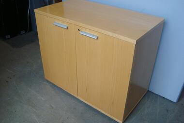 exec double door storage with silver handles maple veneer reading berkshire 