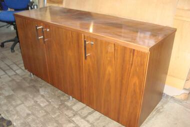 used walnut veneer credenza 3 door meeting room berkshire