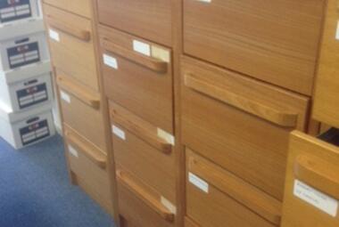 oak veneer 4 drawer filing cabinet used basingstoke newbury