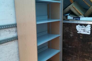 used vertical tambour cupboard with shelves light oak basingstoke hants 