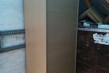tall vertical roll front cupboard with adjustable shelves light oak newbury berks 