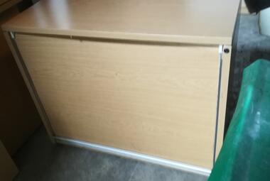 used light oak vertical tambour roll front office cupboard newbury reading berkshire 