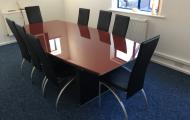 babini red glass boardroom table designer modern newbury reading berkshire
