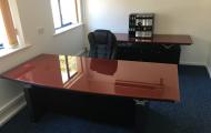 babini bow fronted glass exec desk designer newbury reading berkshire