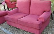 red fabric 2 seater settee hotel reception newbury reading berkshire 