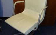 Kinnarps High Back operator chair with arms, gas lift, recline in Cream Leather 