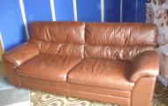 large brown leather settee newbury reading  berkshire
