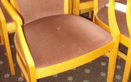 used lounge chair with arms rust fabric wood framed chertsey 