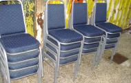 banquet chair stackable blue fabric silver frame newbury reading berkshire