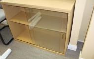 oak veneer solid bookcase glass doors newbury berkshire