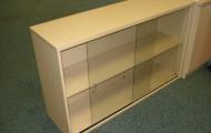 used glass fronted pale oak bookcase with 1 shelf newbury