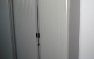 tambour cupboard with shelves and filing grey metal newbury berkshire