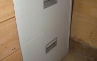 2 drawer foolscap grey metal filing cabinet 