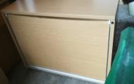 used light oak vertical tambour roll front office cupboard newbury reading berkshire 