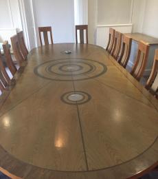 boardroom table veneer inlaid newbury berks