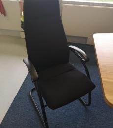 pledge high back exec cantilever meeting chair with arms black fabric newbury berks