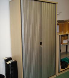 used morris tambour cupboard maple with silver blind adjustable shelves newbury berkhire
