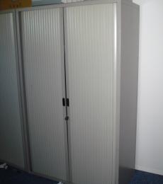 tambour cupboard with shelves and filing grey metal newbury berkshire